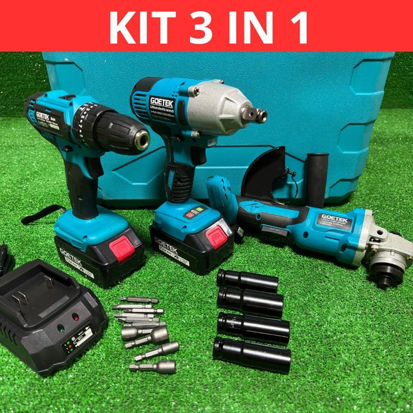 Kit Professionale 3in1 con Trapano Avvitatore, Smerigliatrice Angolare e Trapano SvitaBulloni 68V